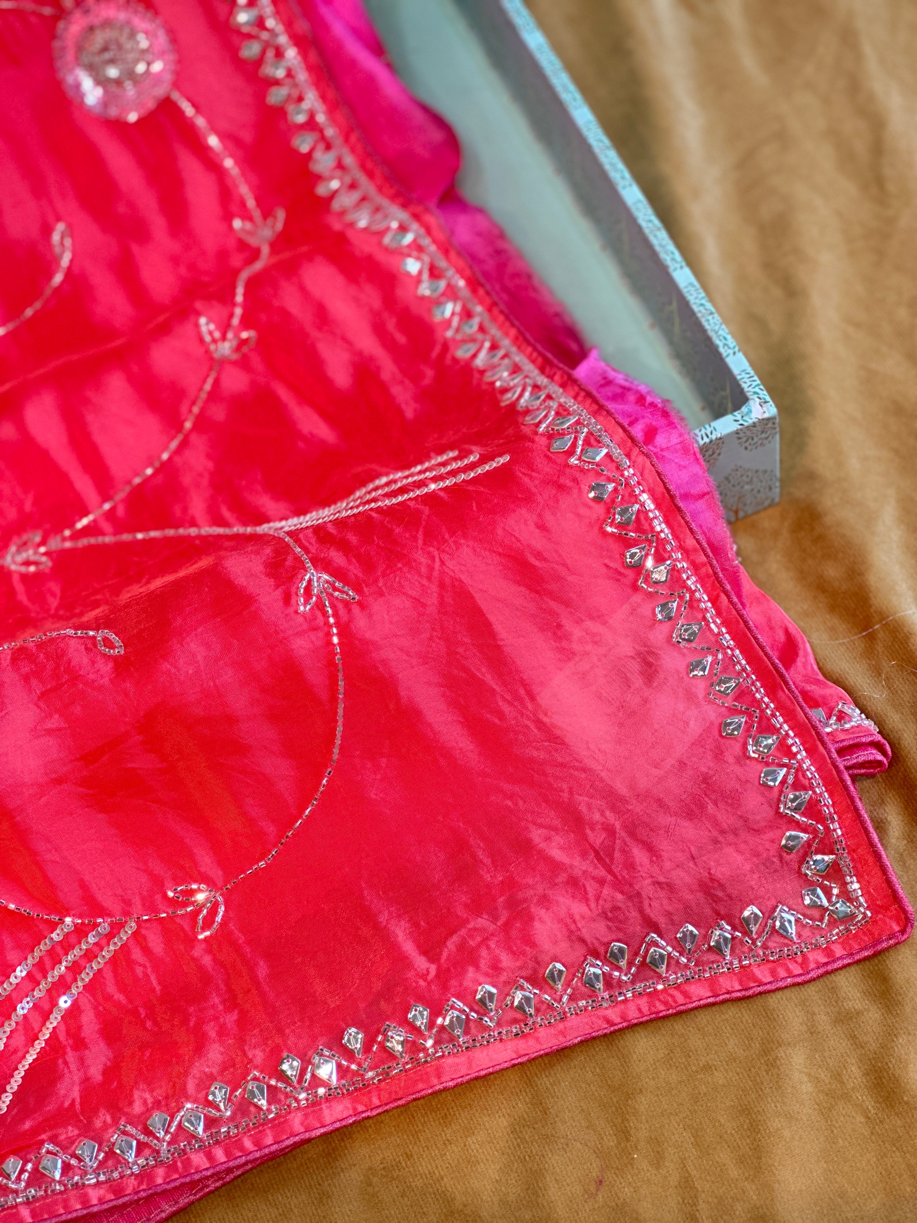 PREMIUM OMBRE JAAL HANDWORK SAREE