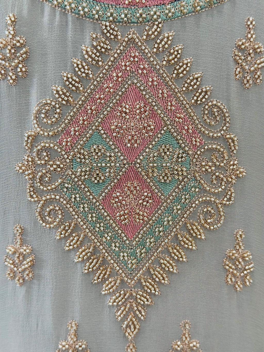 Elegant Grey Handwork Kurta Set