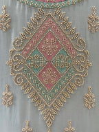 Elegant Grey Handwork Kurta Set