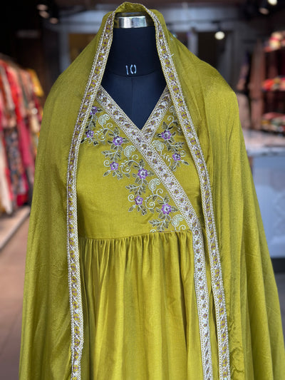 EMBROIDERED PLAZO SUIT SET