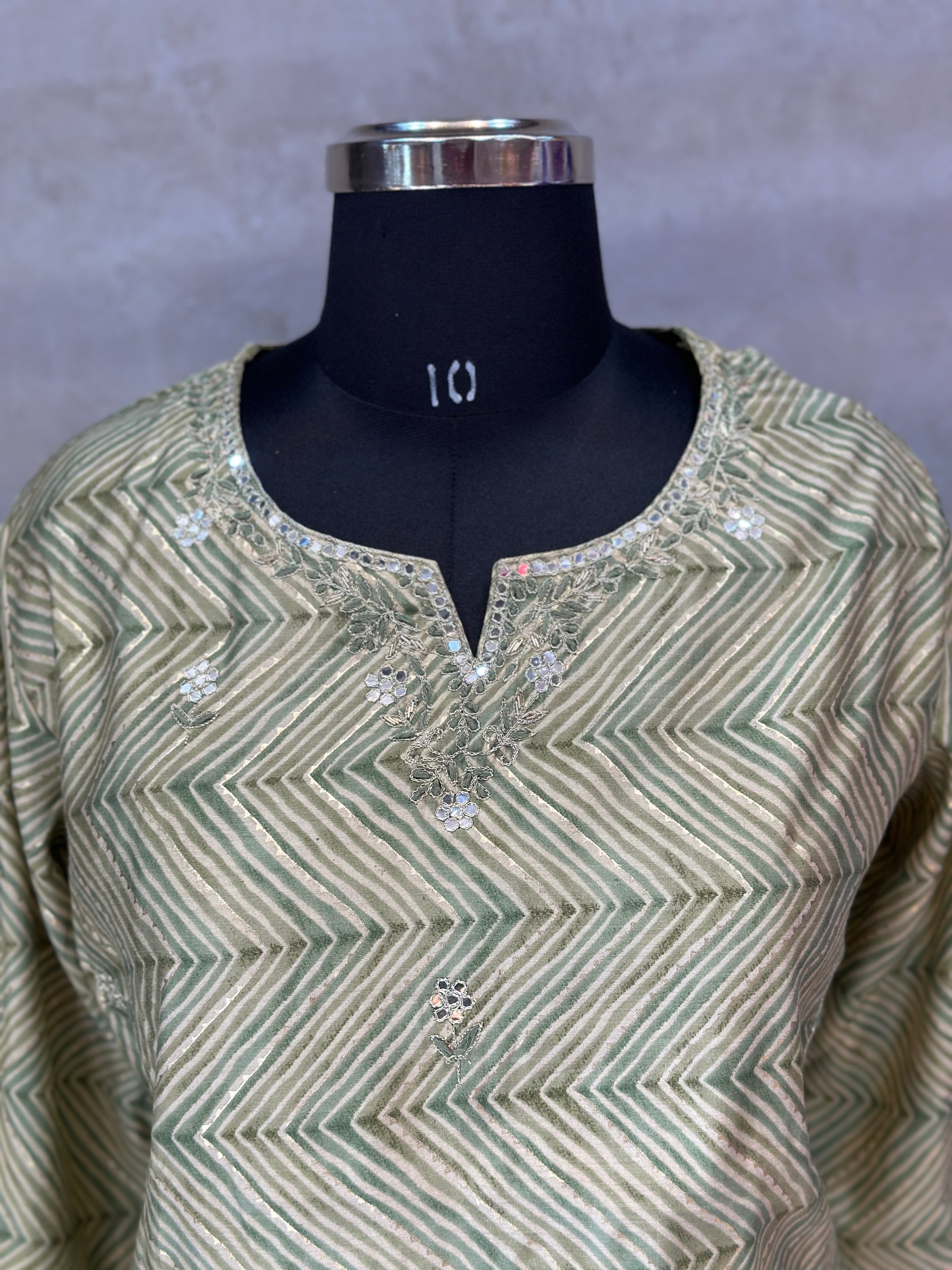 TWO PIECE SUIT WITH SEQUENCE WORK