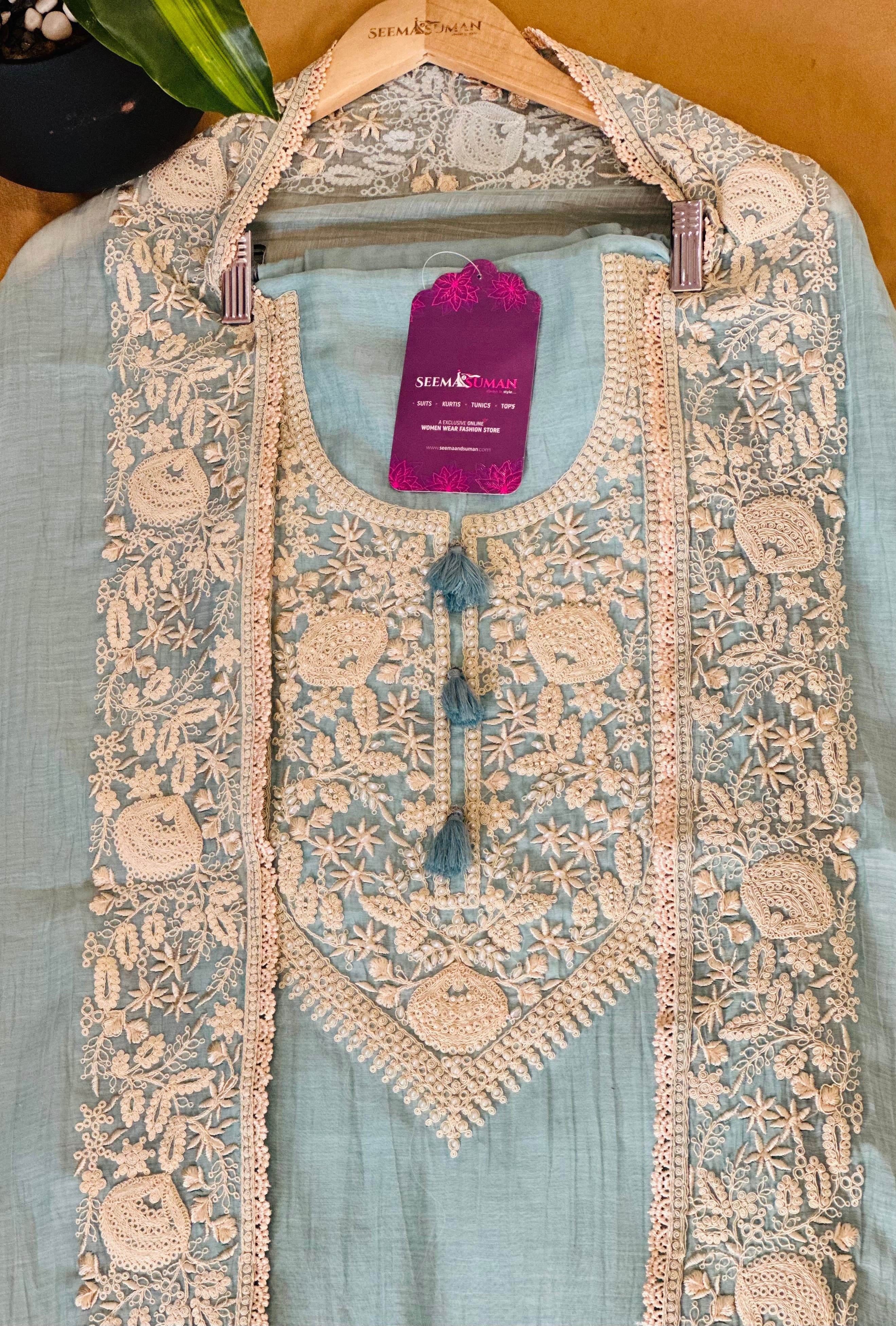 Premium Handwork Embroidered Unstitched Suit Set