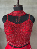 PREMIUM HANDWORK FISH CUT LEHNGA SET