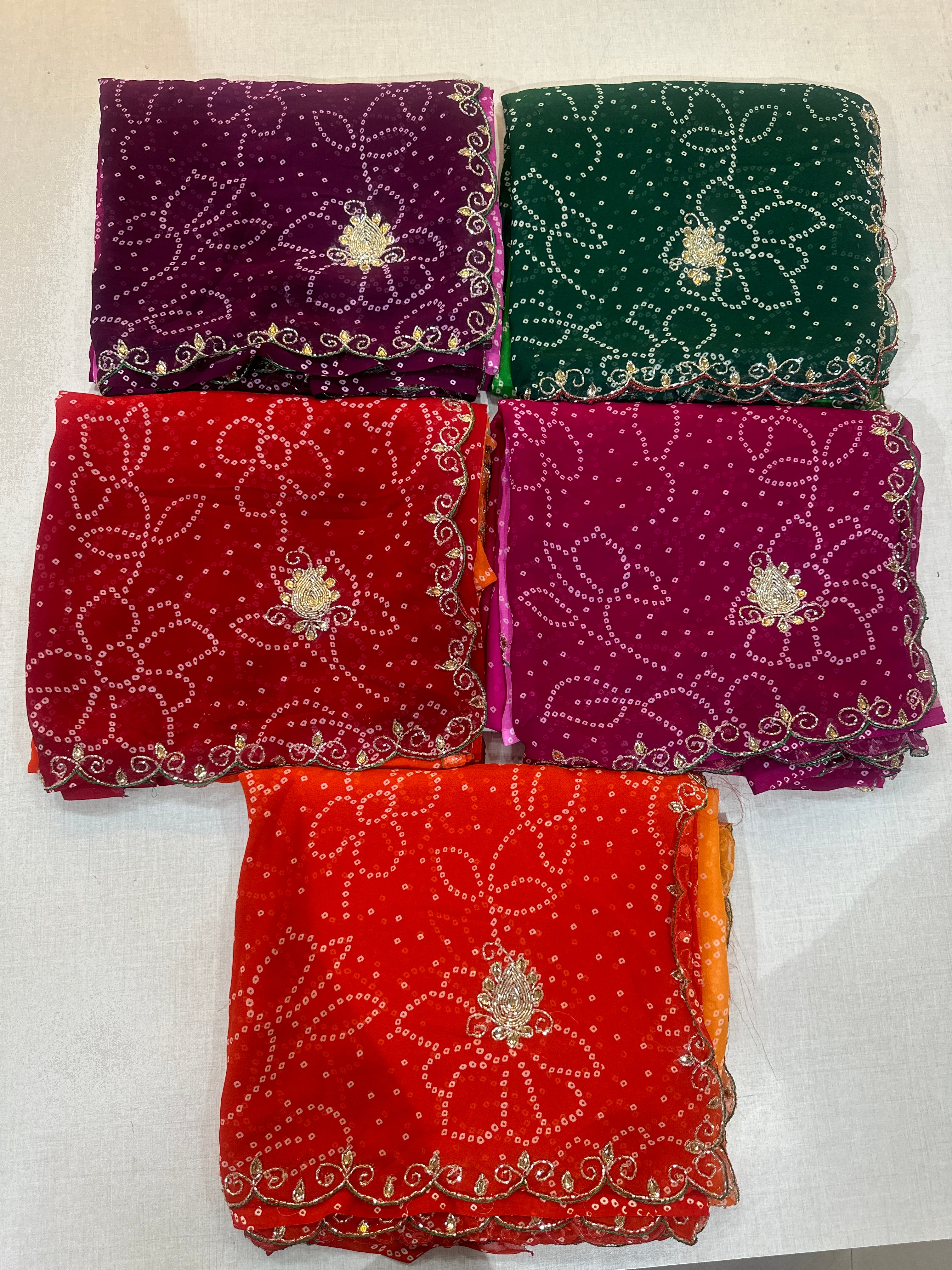 OMBRÉ BHANDEJ HANDWORK SAREE