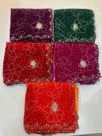 OMBRÉ BHANDEJ HANDWORK SAREE