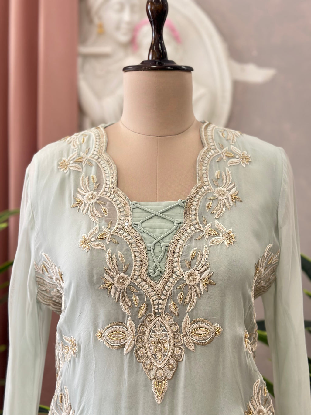 Handwork Pakistani Style Plazo Set