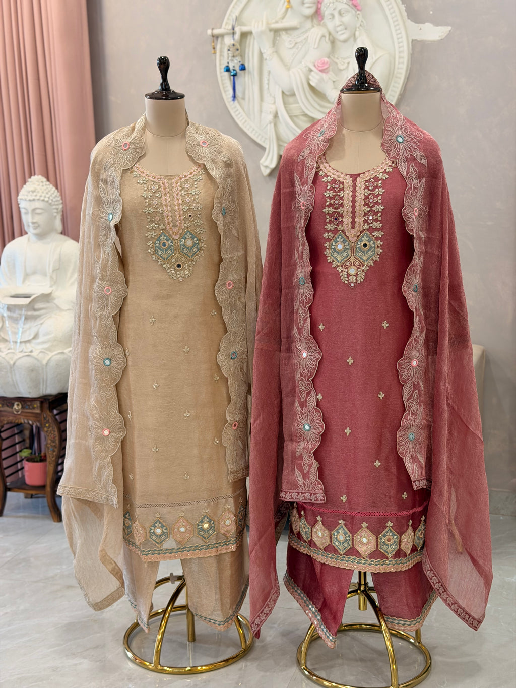 💫 Premium Mirror Work Kurta Pant Set with Beautiful Dupatta💫