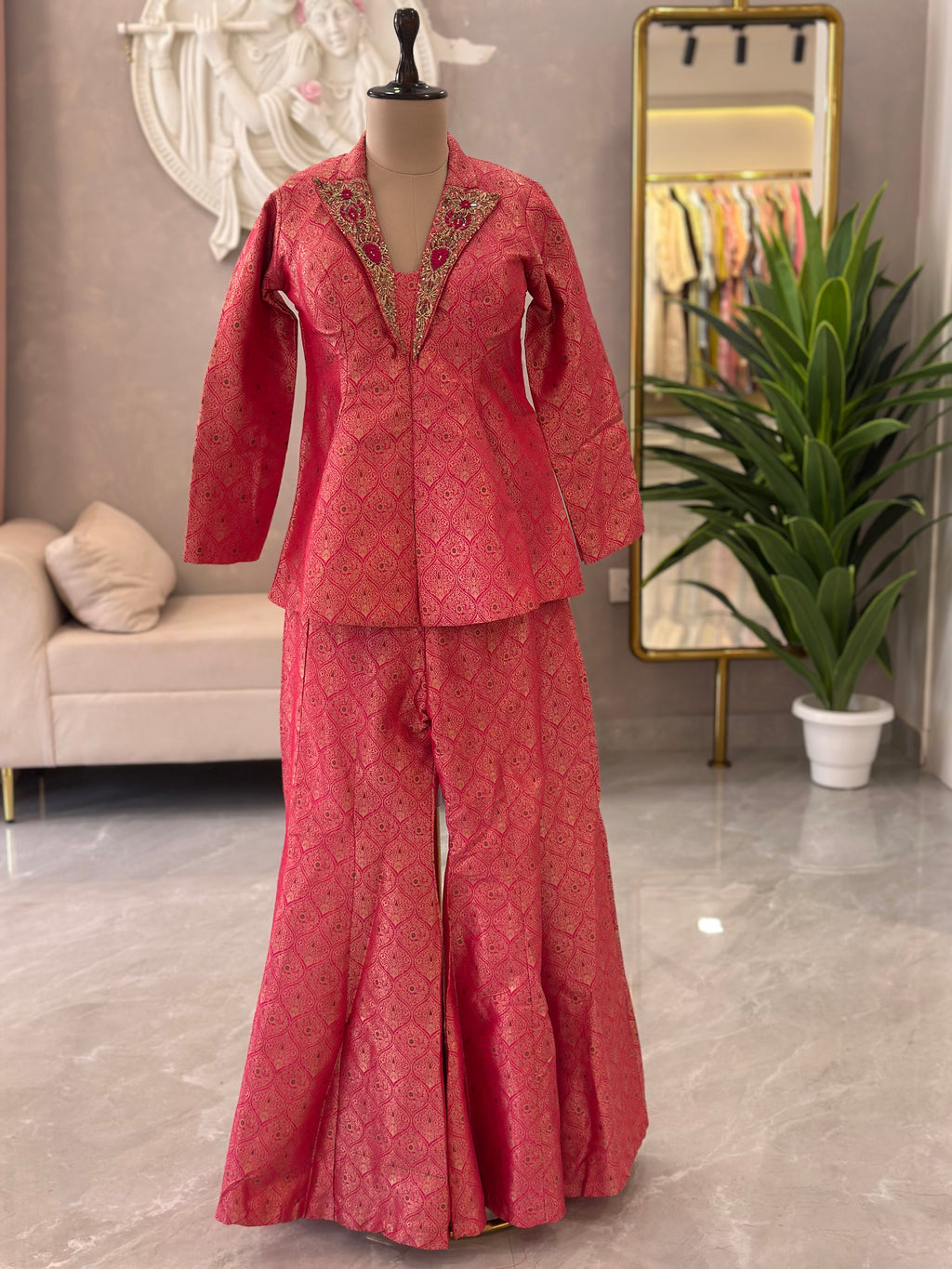 Royal Brocade Jacket Skirt Set