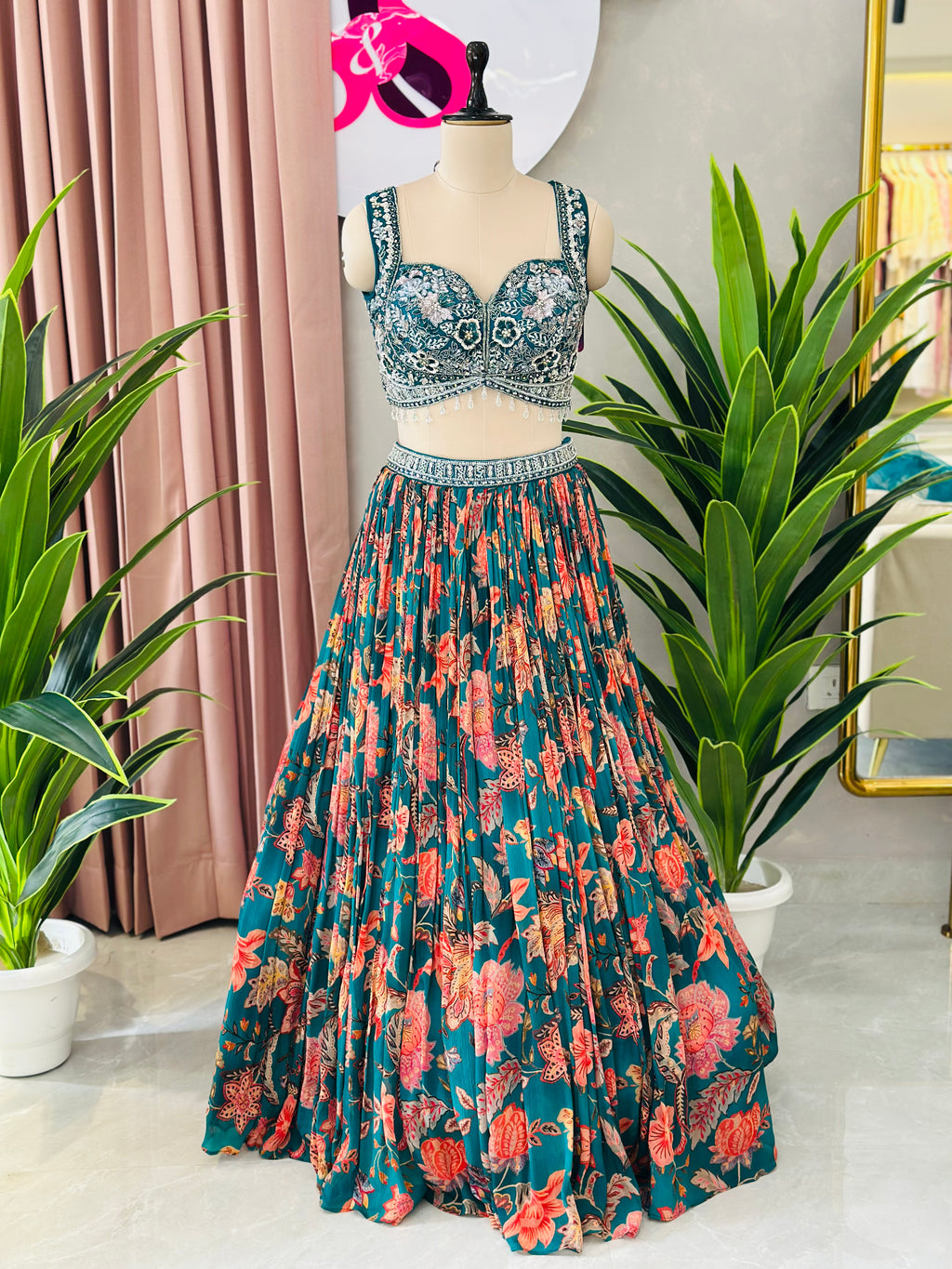 Royal Elegance Lehenga Set with Handwork Corset Blouse