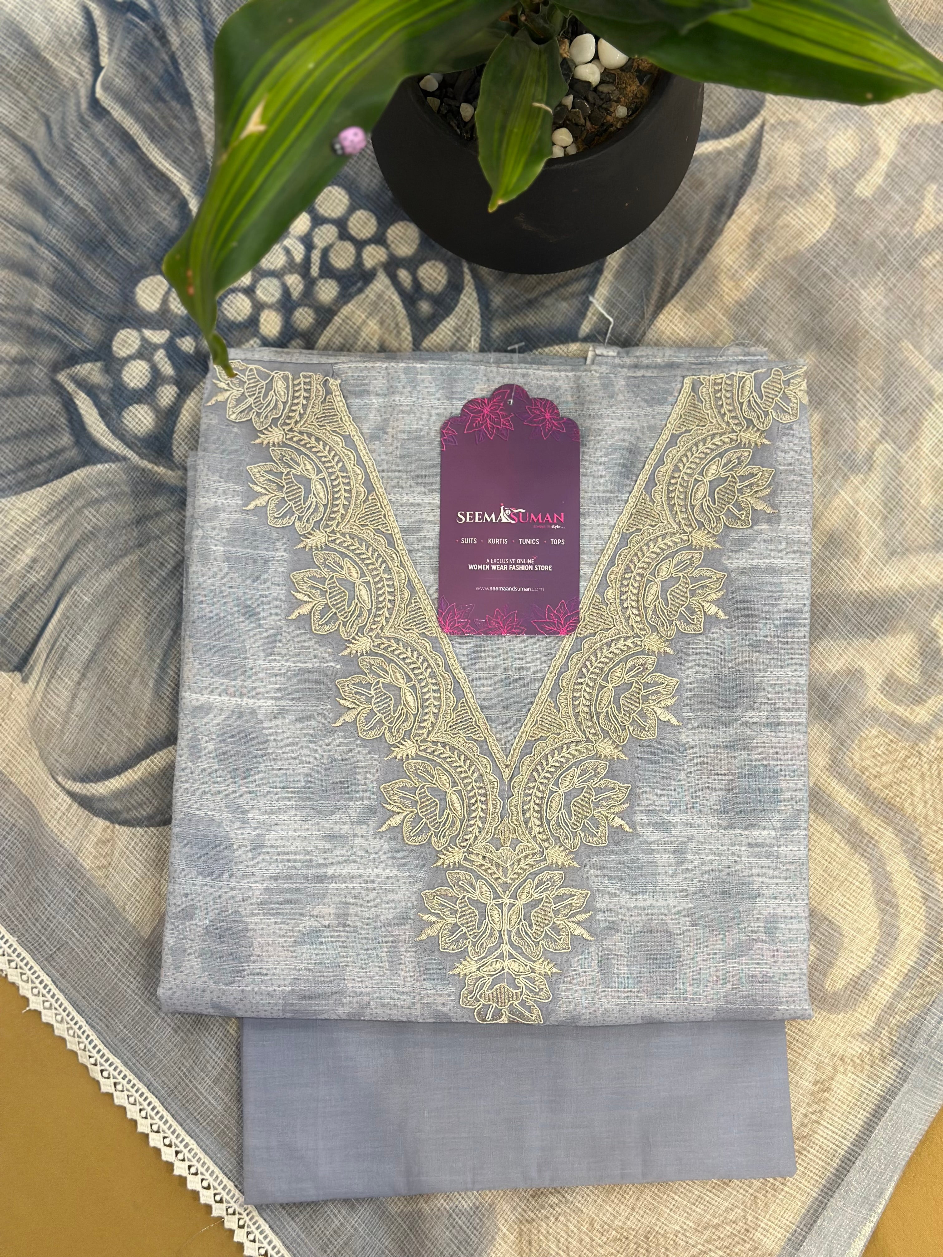 Festive Glow Unstitched Suit Set