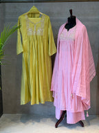 Beautiful Anarkali In Pure Mal Chanderi With Handwork