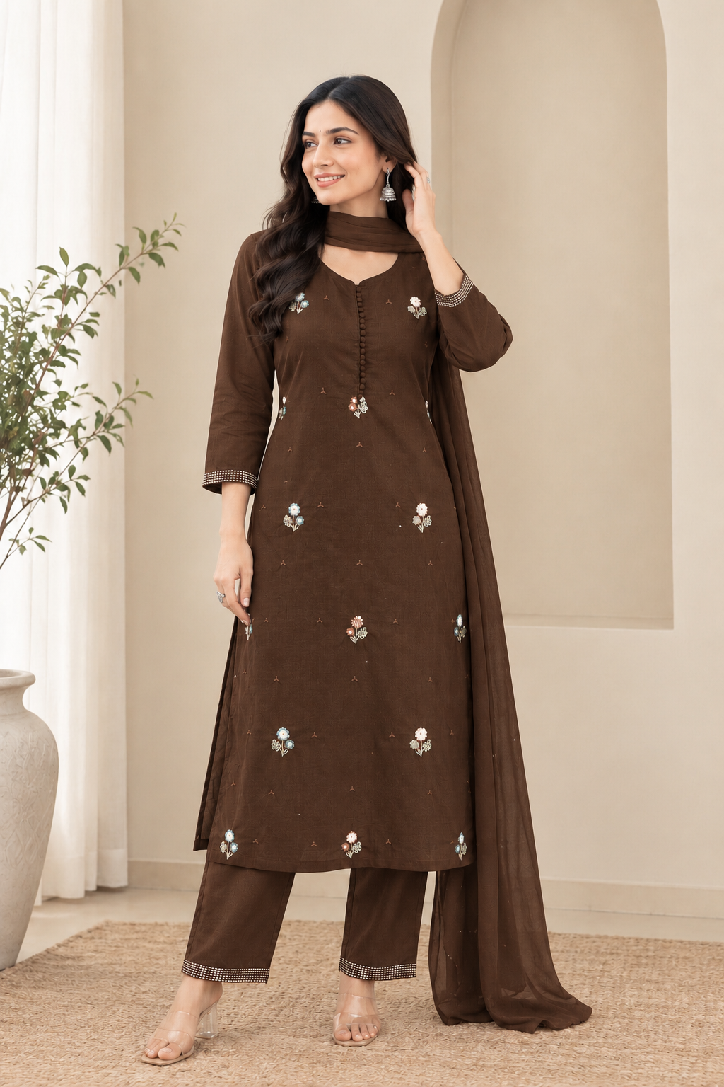 Graceful Floral Work Kurta Set