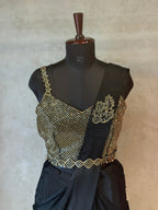 Pre Drape Saree With Heavy Blouse