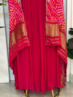 Designer Bandhani Shrug Style Skirt Set