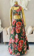 Luxury Floral Print Lehenga Set with Handcrafted Designer Blouse
