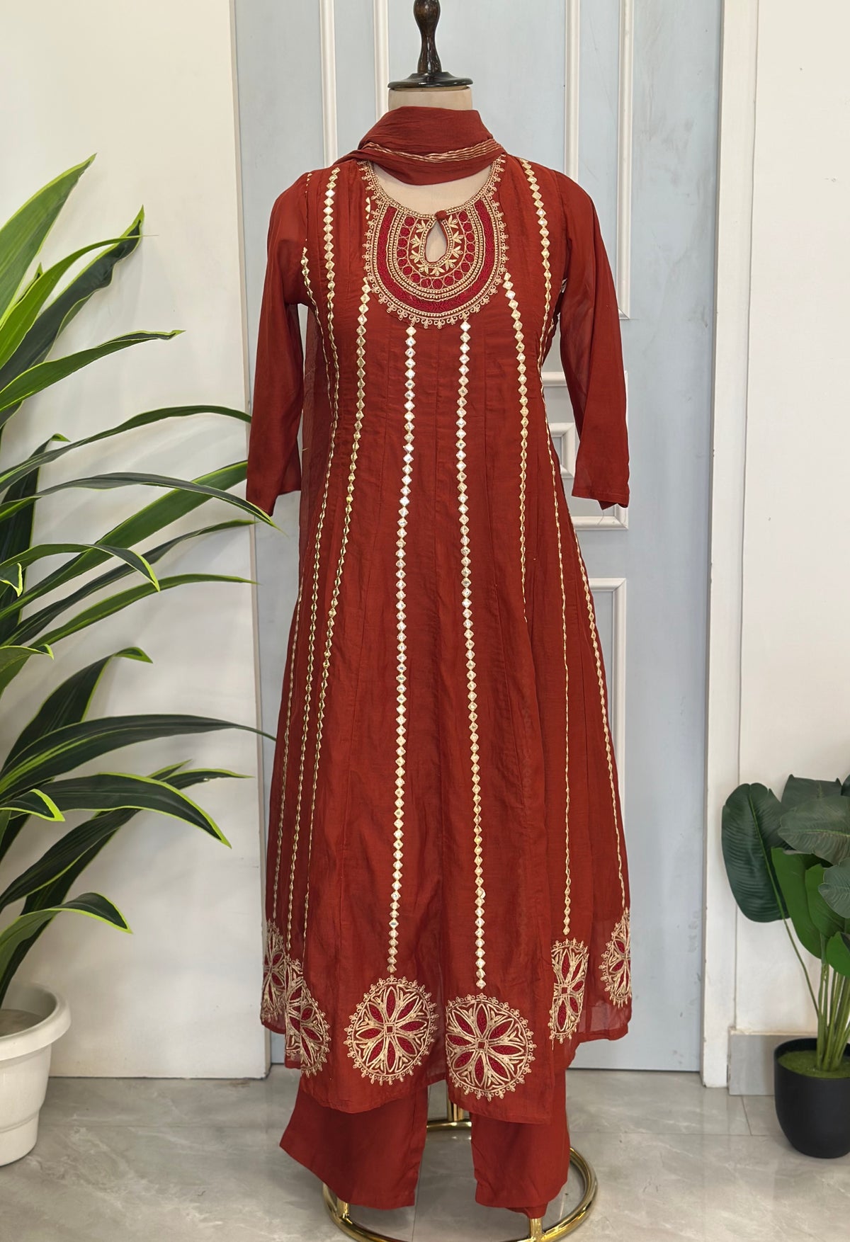 ✨ Royal Mirror Flair Anarkali Set ✨