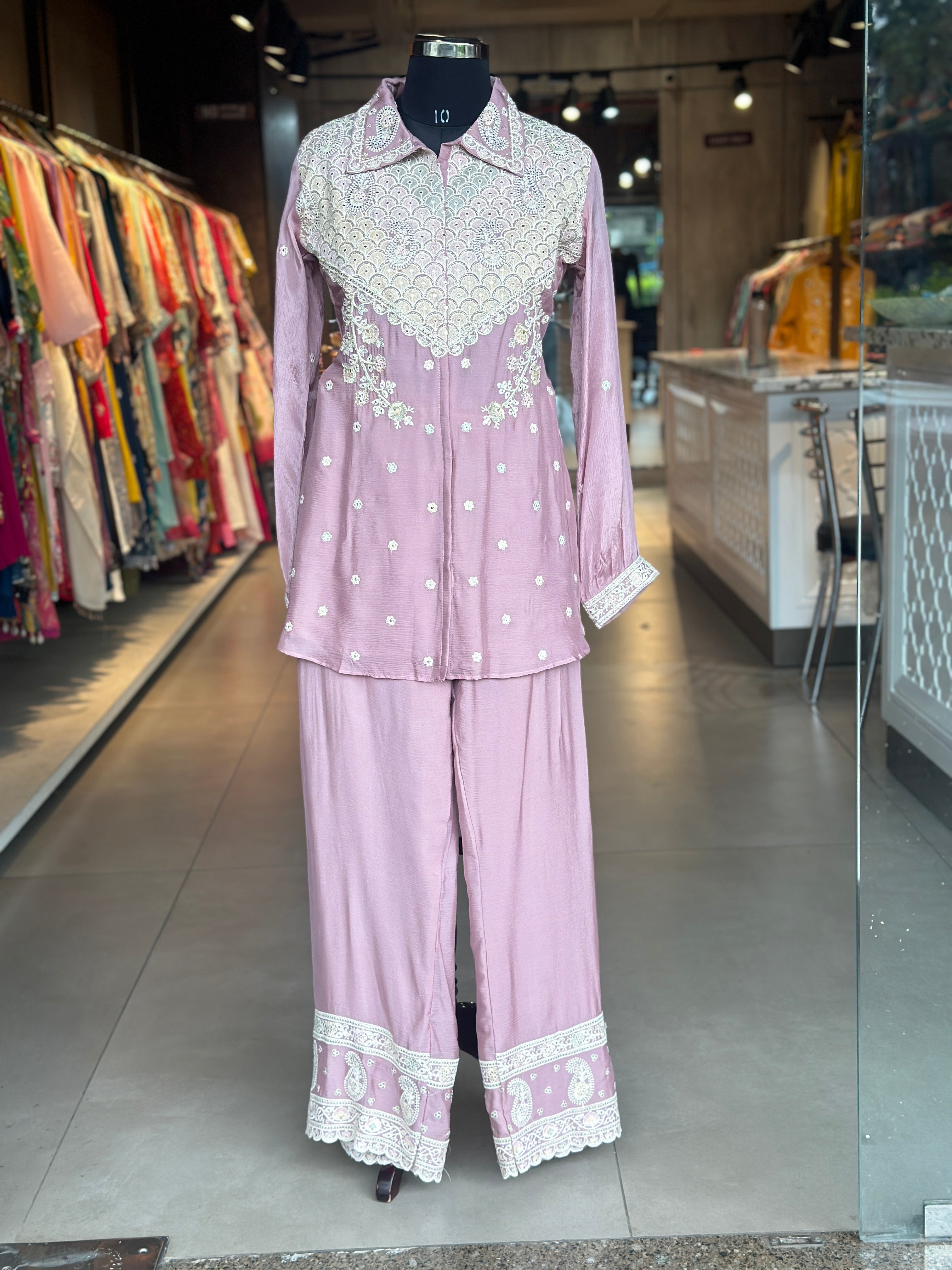 PURE CHINON HANDWORK CO-ORD SET