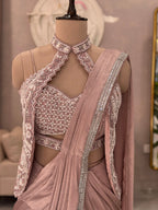 Designer Choker Neck Drape Saree