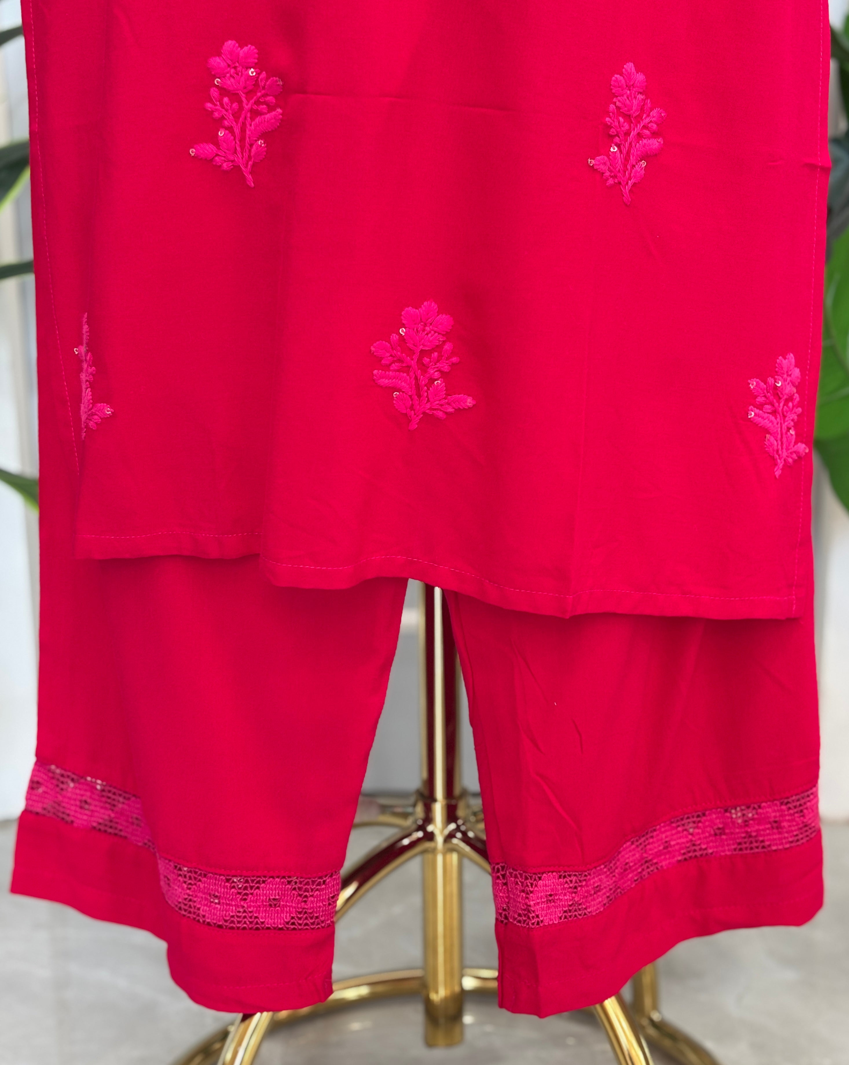 Women's Premium Straight Kurta Palazzo Set