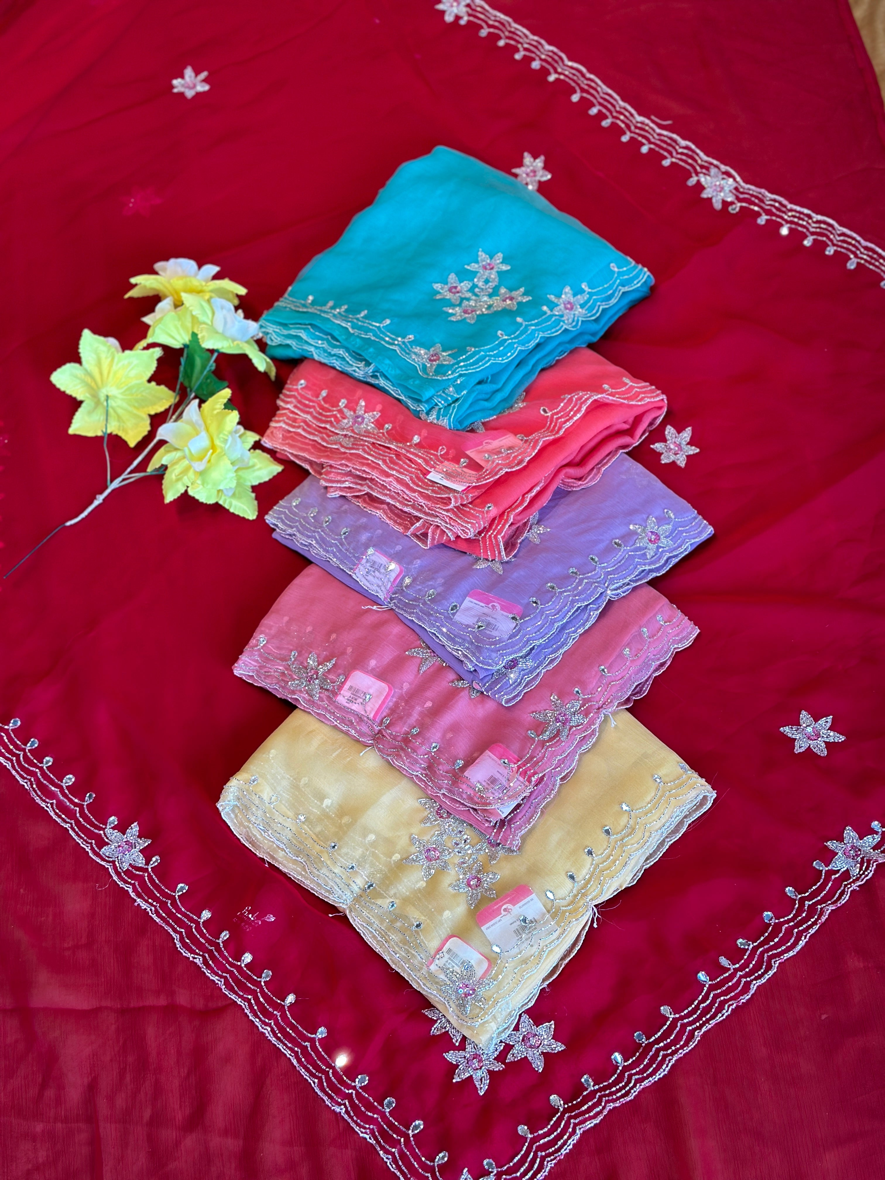 BEAUTIFUL HANDWORK CHIFFON SAREE