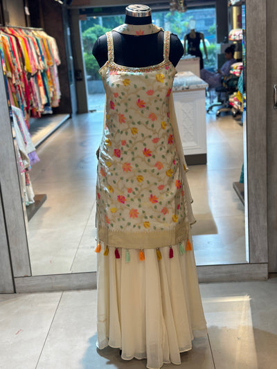 PURE TISSUE ZARI SHRARA SET