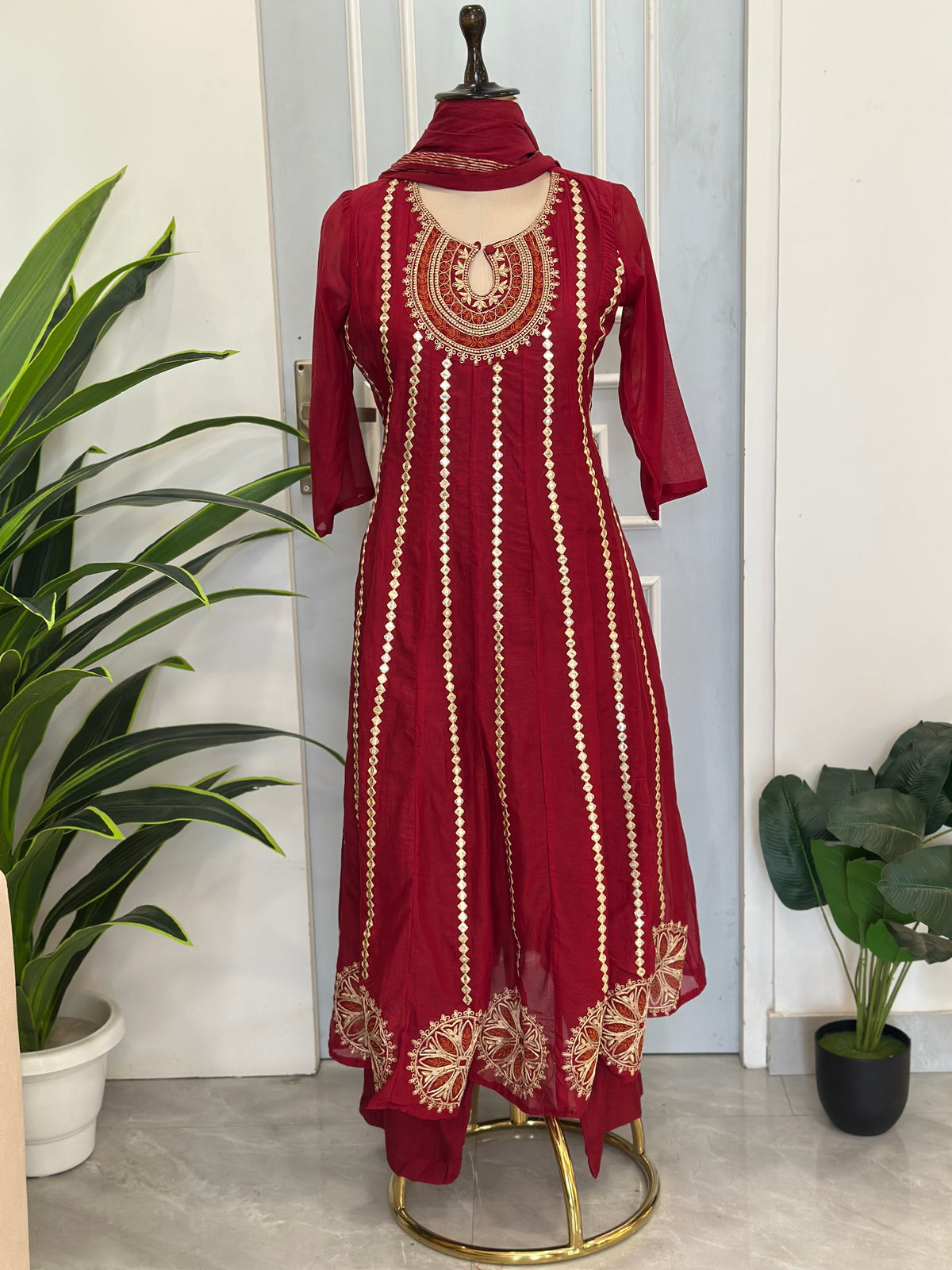 ✨ Royal Mirror Flair Anarkali Set ✨
