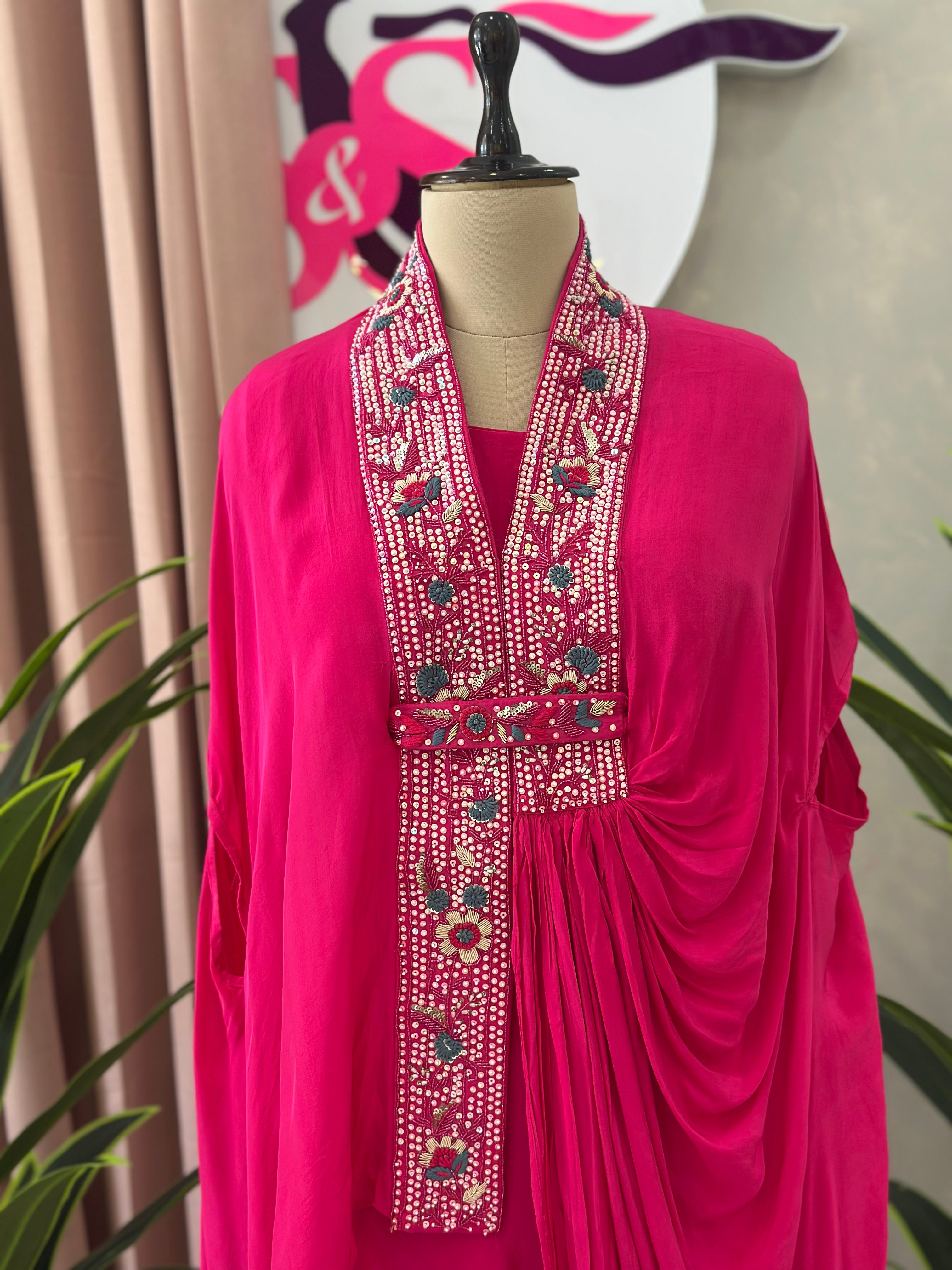 Royal Handwork Draped Gown
