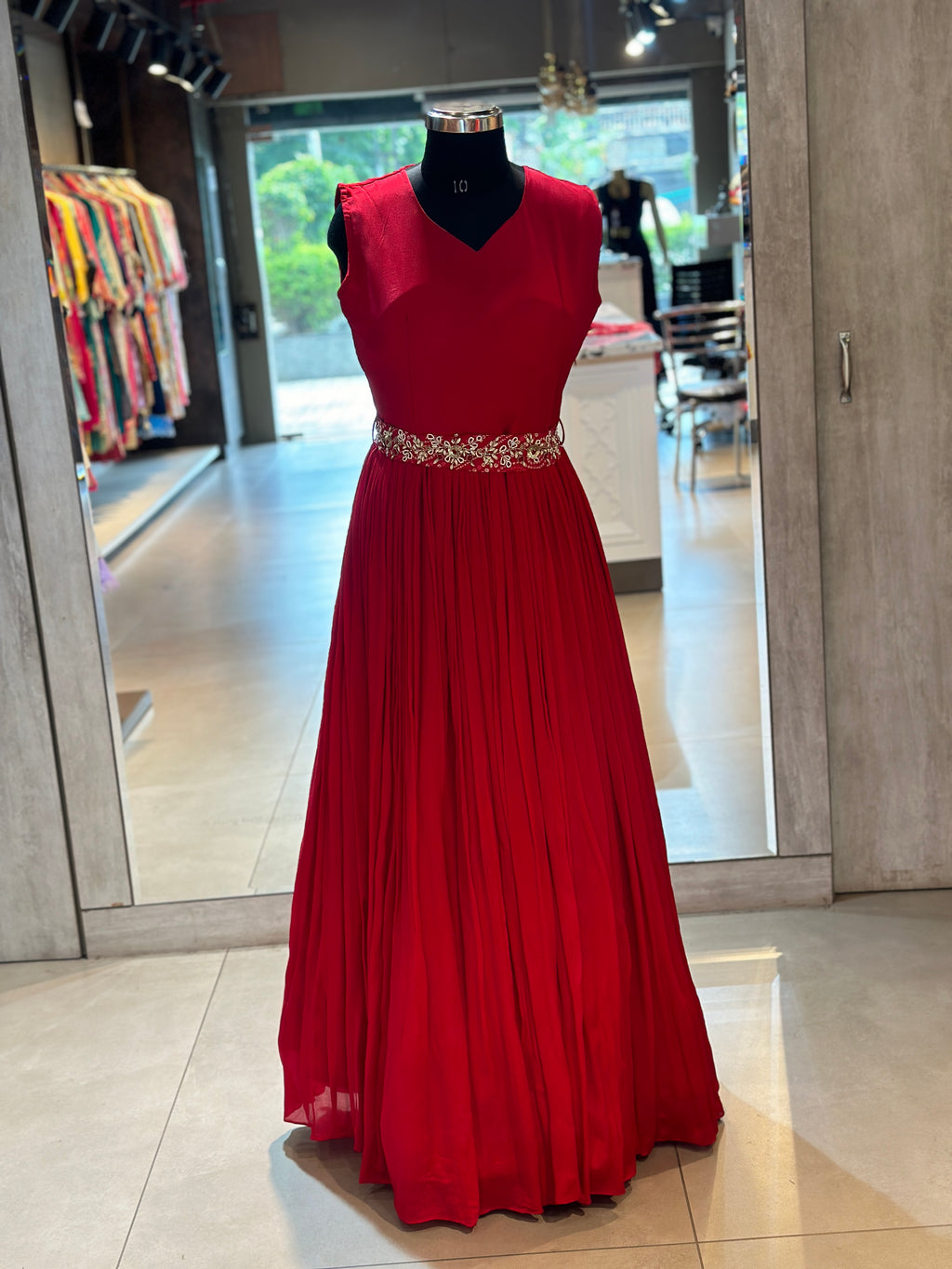 PURE CHINON BHANDEJ GOWN