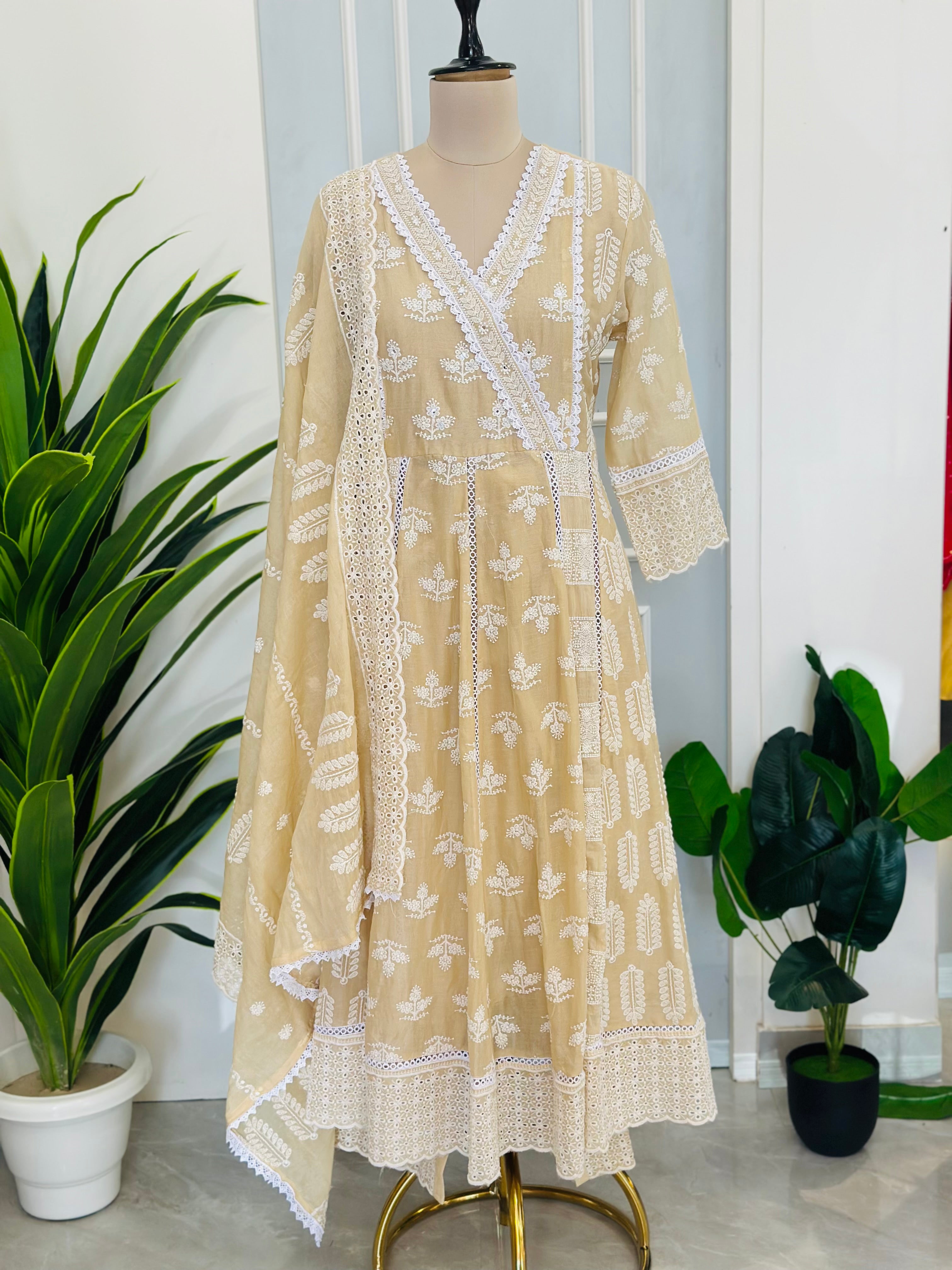 Trendy Handcrafted Chikankari Suit Set