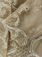 Soft Gold Designer Kurta with Flared Sharara