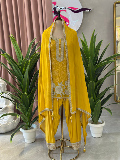 Trendy Farshi Suit Set With Heavy Handwork Detailing