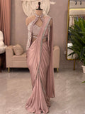 Designer Choker Neck Drape Saree