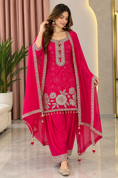 Trendy Farshi Suit Set With Heavy Handwork Detailing