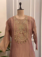 Pearl & Zardozi Work Straight Kurta Set