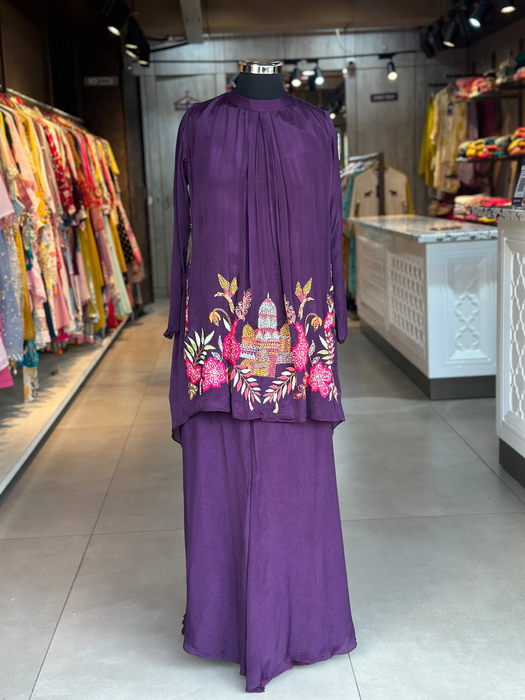 HIGH NECK EMBROIDERED CO-ORD SET