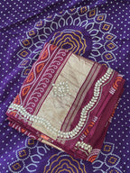 ✨Royal Bandhej Saree with Premium Gota Patti Detailing ✨