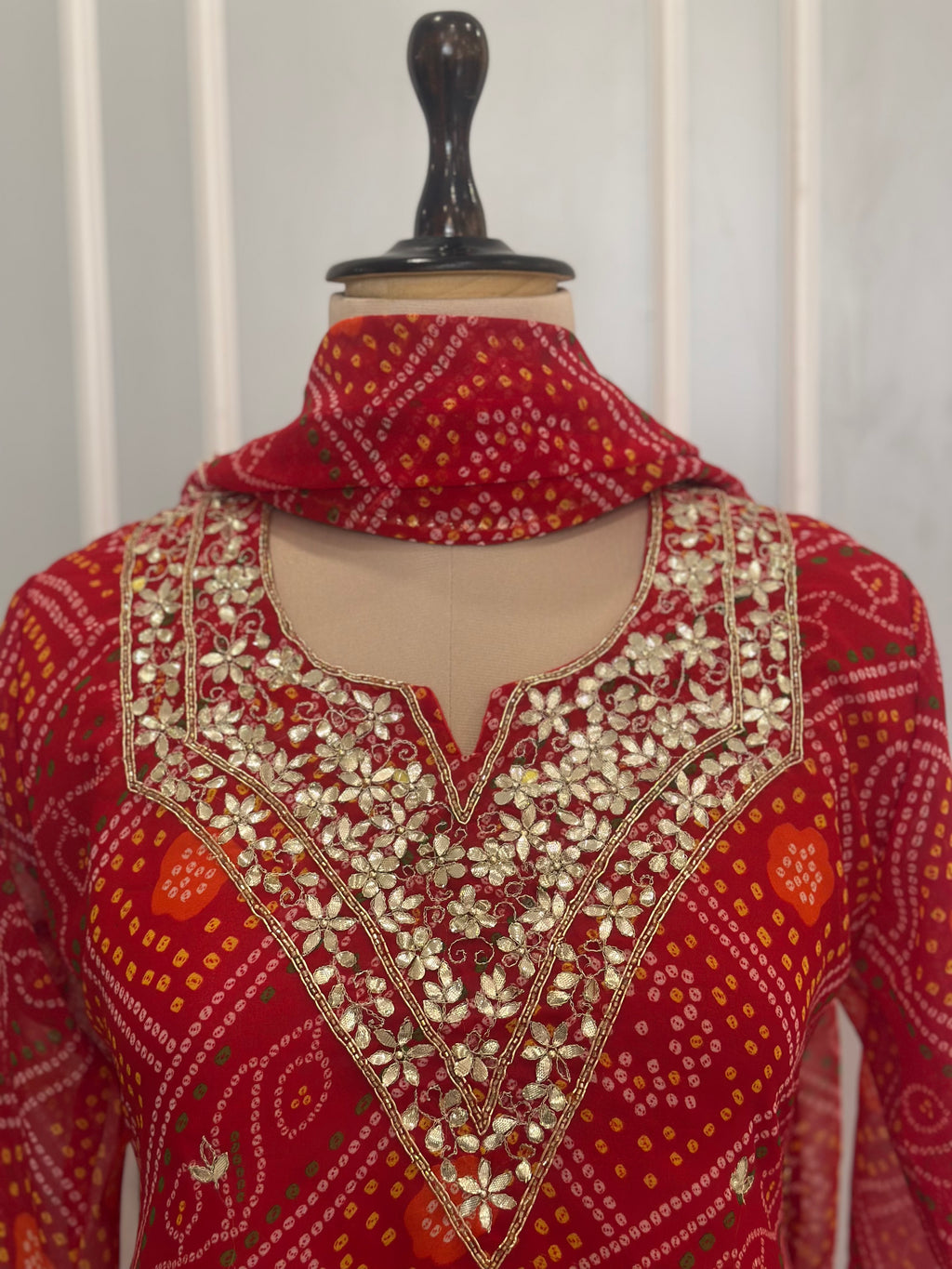 ✨ Traditional Bandhej Handwork Three-Piece Set ✨