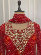 ✨ Traditional Bandhej Handwork Three-Piece Set ✨