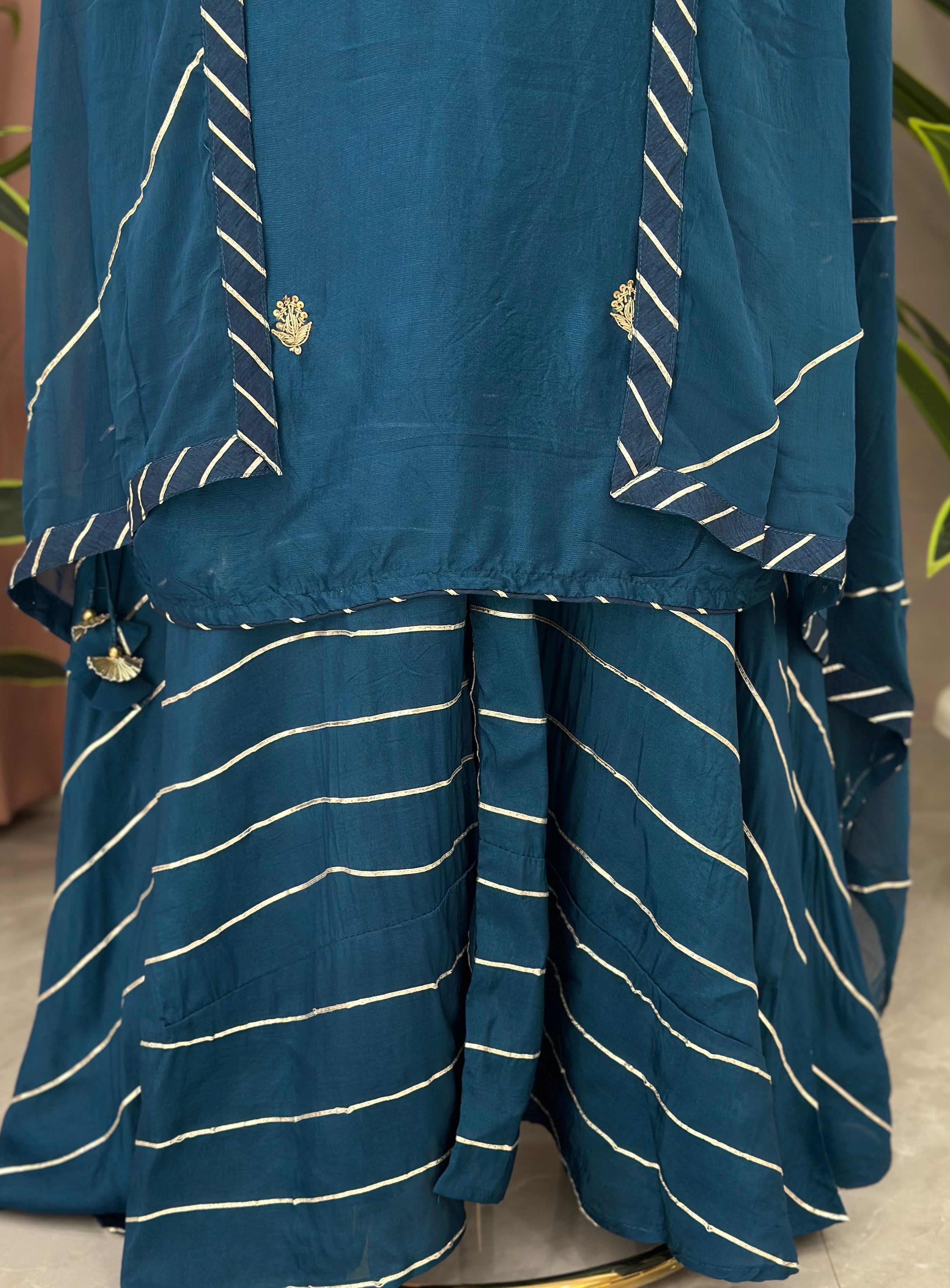 Flared Plazo Set With Handwork