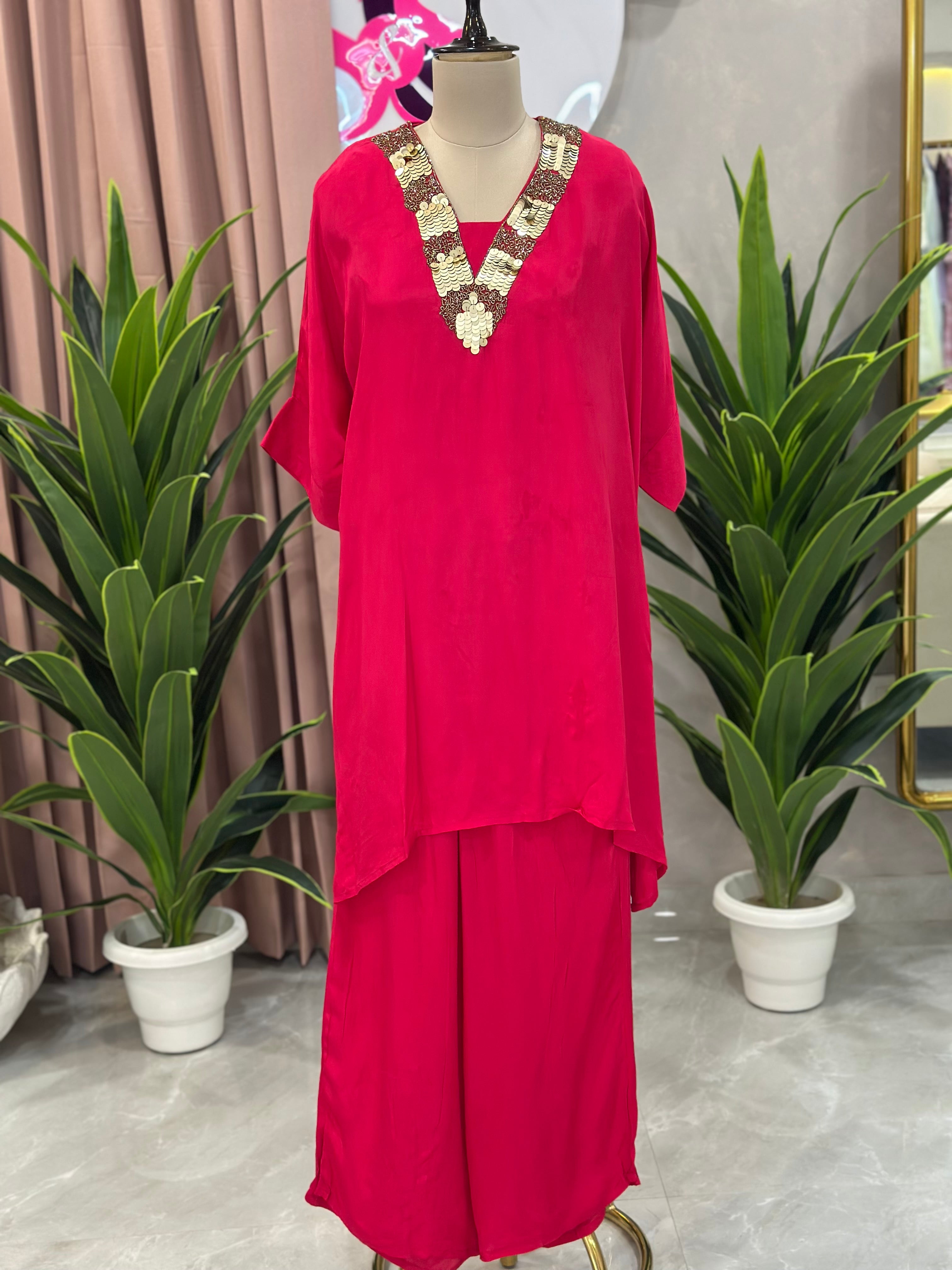 Pure Crepe Kaftan Set