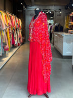 BHANDEJ SKIRT IN KAFTAN SET