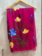 HAND BRUSH PAINT HANDWORK SAREE