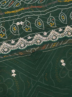 👑 Rajwadi Bandhej Saree with Gotapatti Detailing👑