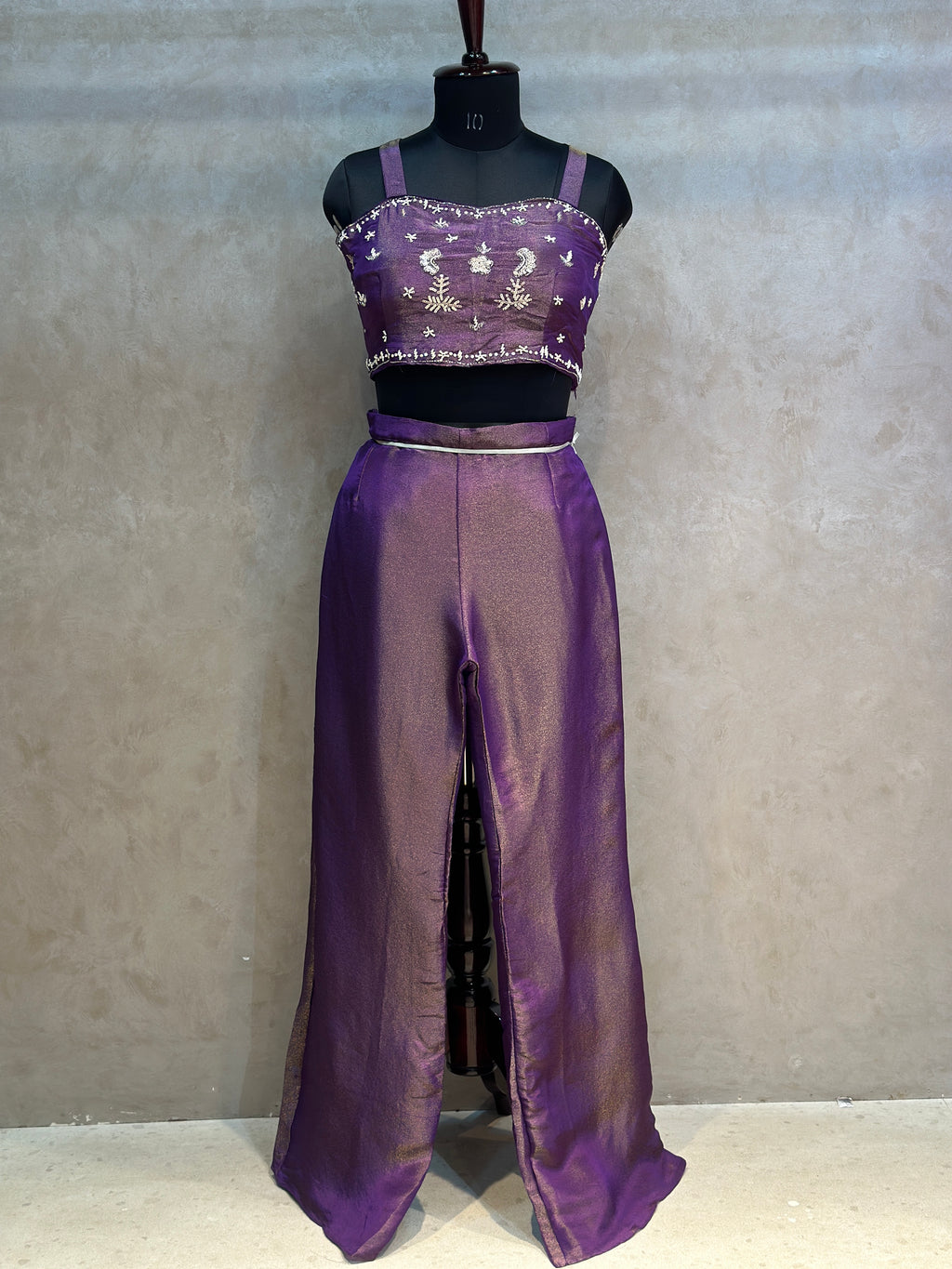 PURE ZARI TISSUE HANDWORK JACKET SET