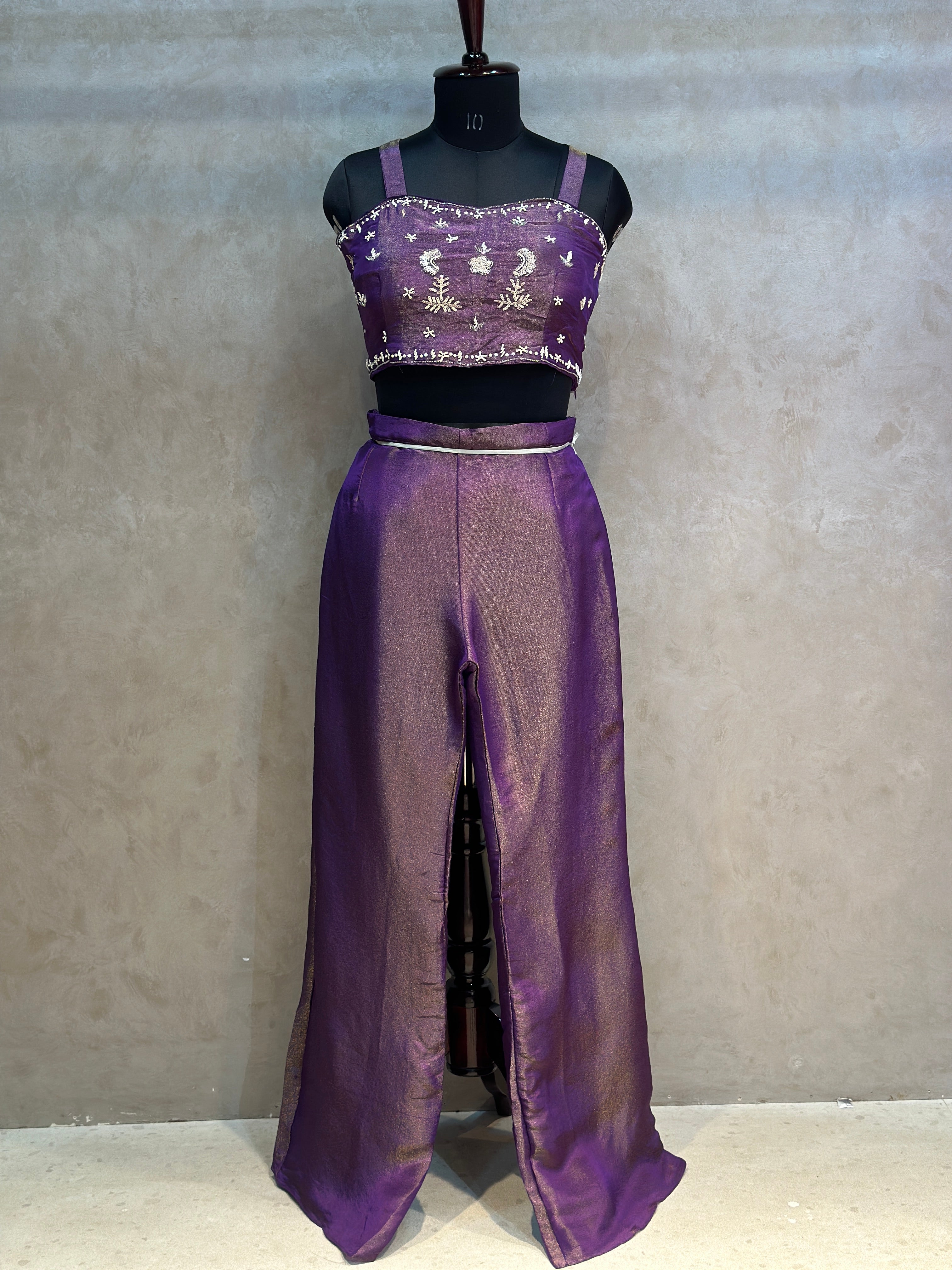 PURE ZARI TISSUE HANDWORK JACKET SET