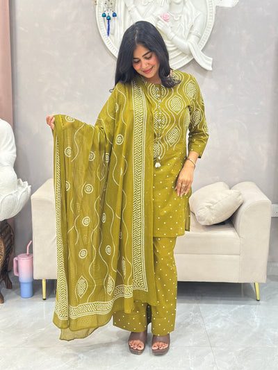 Traditional Bandhej Print Farshi Kurta Set