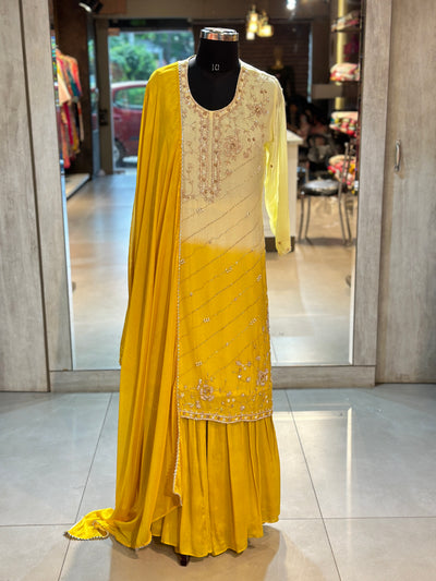 PURE CHINON HANDWORK STRAIGHT SUIT