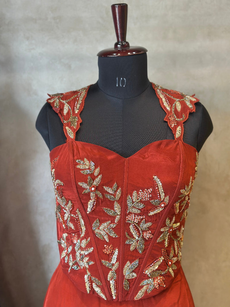 ✨ Designer Corset With Flared Fish Cut Skirt ✨