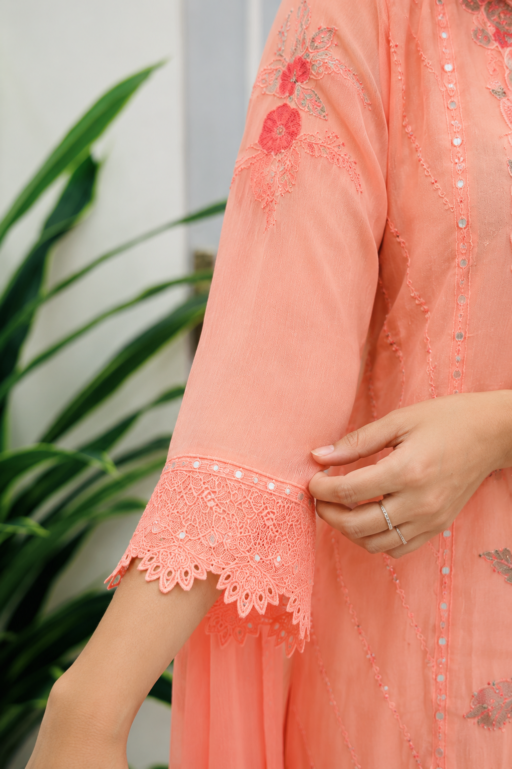 Graceful Floral Festive Suit Set