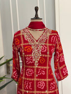 Premium gajji silk hand work skirt set